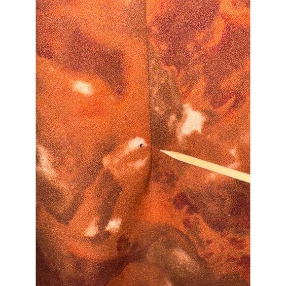 Vintage 70s Short Sleeve Brown Button Down Midi Dress Womens Large Fall Abstract - Picture 4 of 5